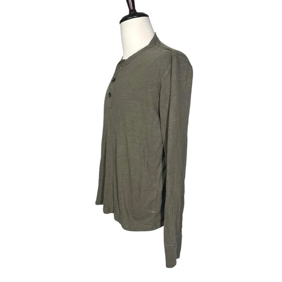 Rag & Bone | Men | Olive Green Basic Essential LS Slub Cotton Henley | Medium - Picture 4 of 15